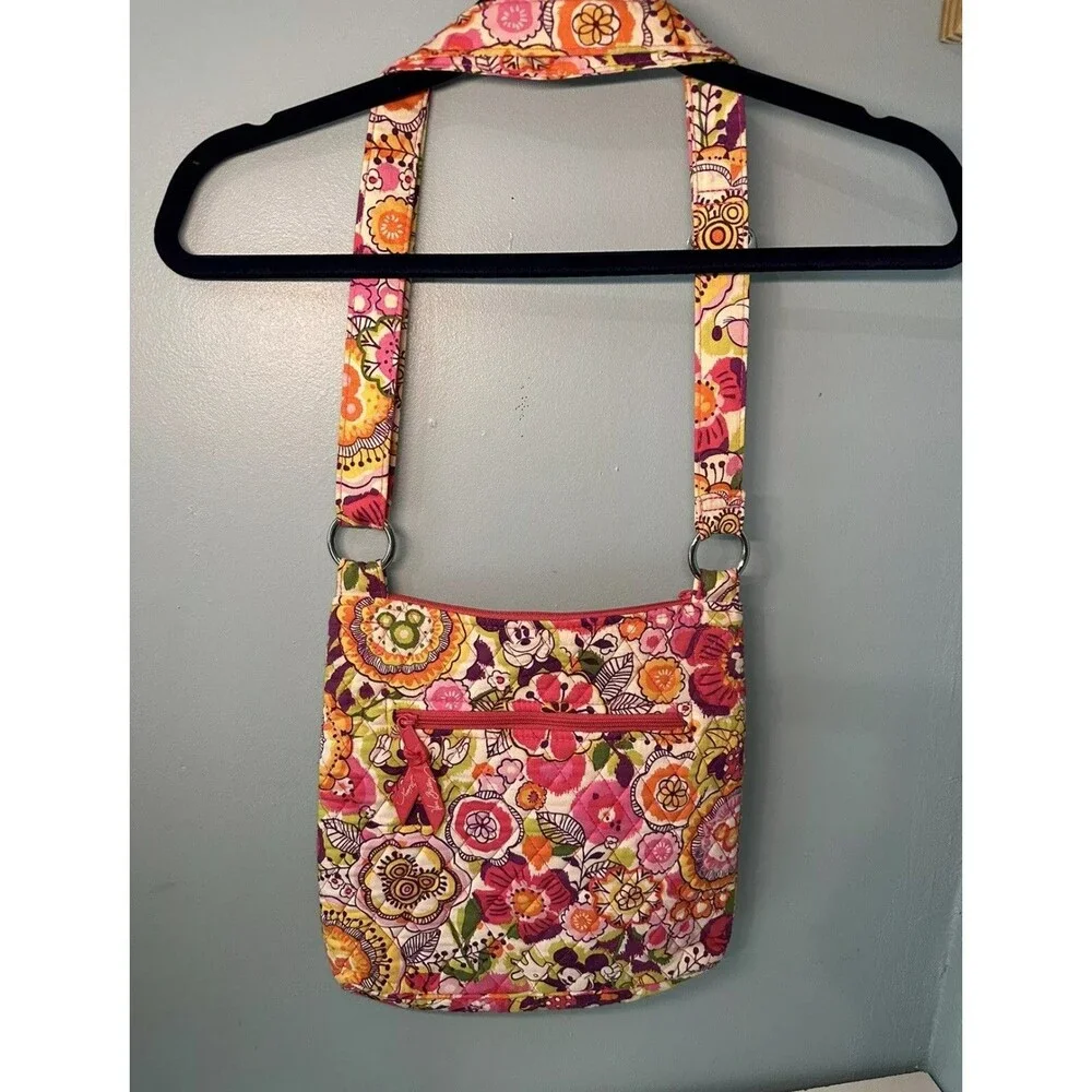 Disney Vera Bradley Mickey's Paisley Celebration Triple Zip Hipster Crossbody